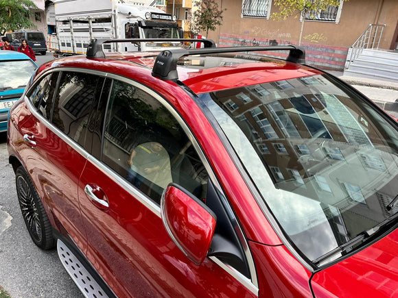 For Mercedes Benz EQC (N293) 2019-2025 Roof Rack Cross Bars Fix Point Alu Black