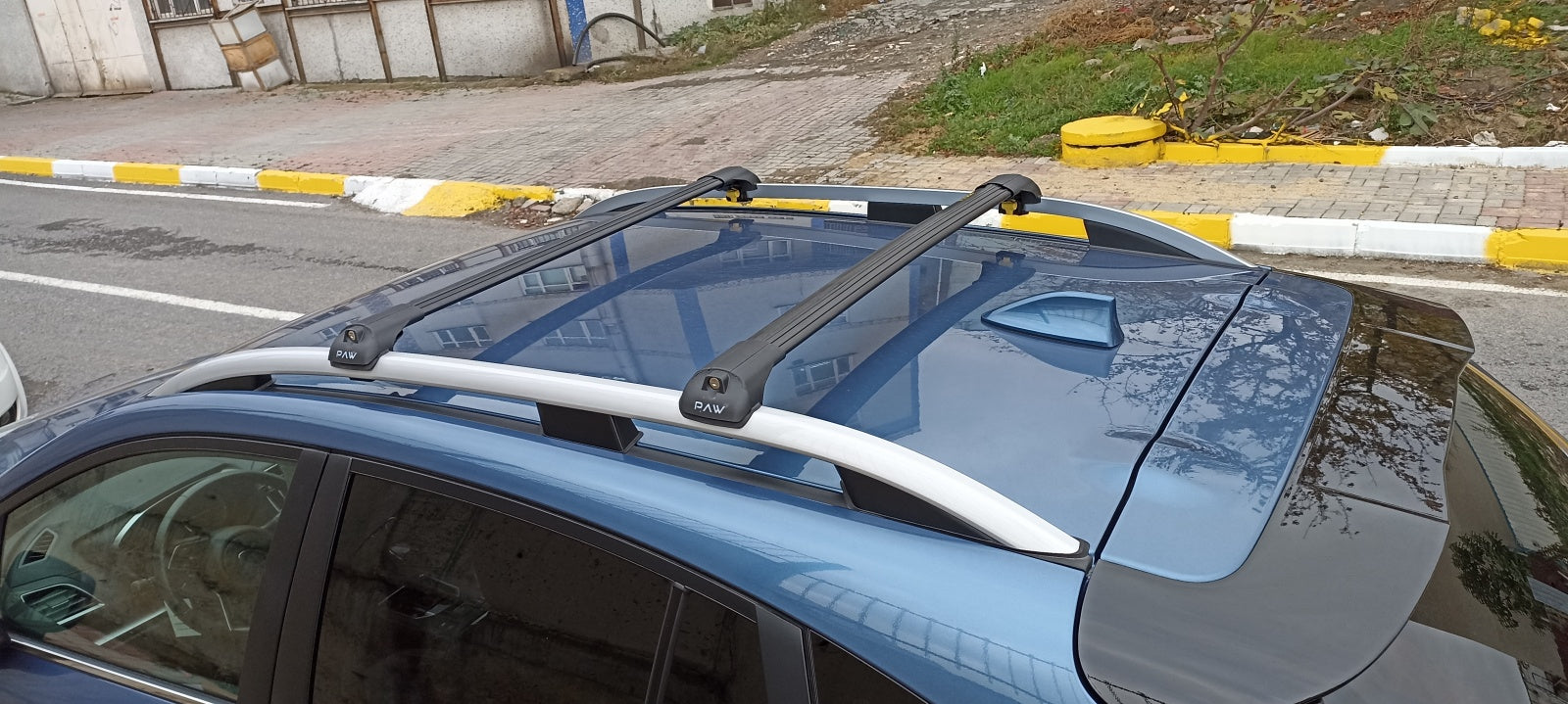 For Dacia Sandero Stepway 2007-2012 Roof Rack System, Aluminium Cross Bar, Metal Bracket, Lockable, Black