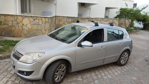 Für Opel &amp; Vauxhall Astra H 2004–2010, Dachträgersystem, Träger, Querträger, Aluminium, abschließbar, hochwertige Metallhalterung, silberfarben