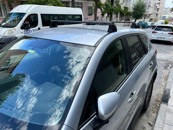 Für Mazda CX-5 2011–2017, Dachträgersystem, Träger, Querträger, Aluminium, abschließbar, hochwertige Metallhalterung, schwarz