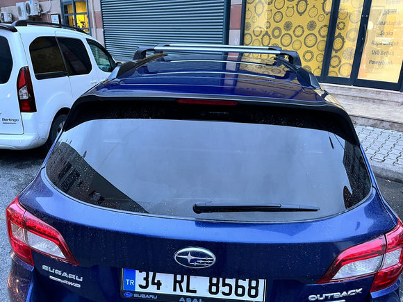 Für Subaru Outback 2014–20 Dachträger, Querträger, Metallhalterung, bündige Schiene, Alu, Schwarz