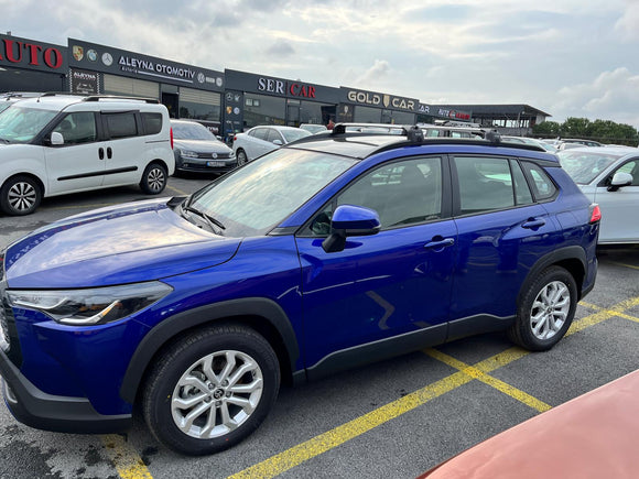 Für Toyota Corolla Cross 2022-Up Dachträger Querträger Metallhalterung Flush Rail Alu Schwarz