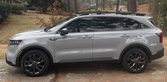 Für Kia Sorento X-Line 2021-Up Dachträgersystem, Aluminium-Querstange, Metallhalterung, abschließbar, Silber 