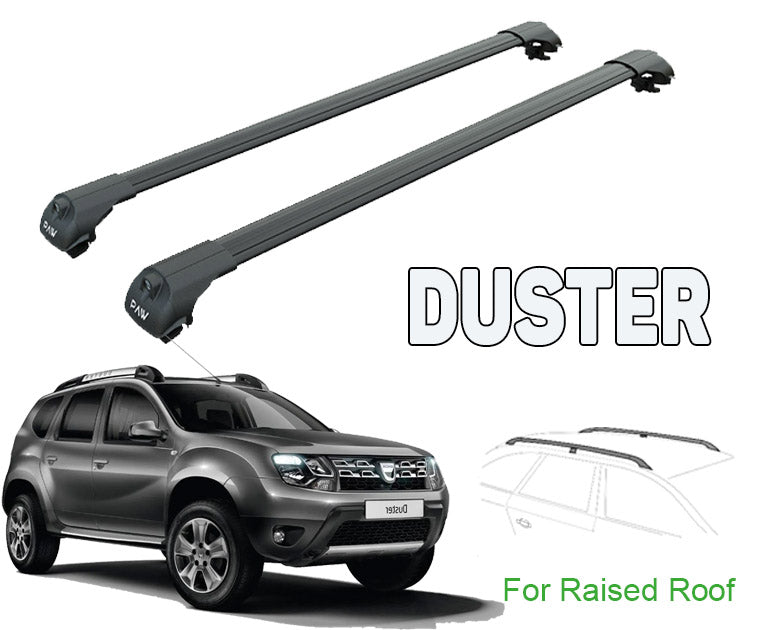 Für Dacia Duster 2014–2017 Dachträgersystem, Aluminium-Querstange, Metallhalterung, abschließbar, Schwarz