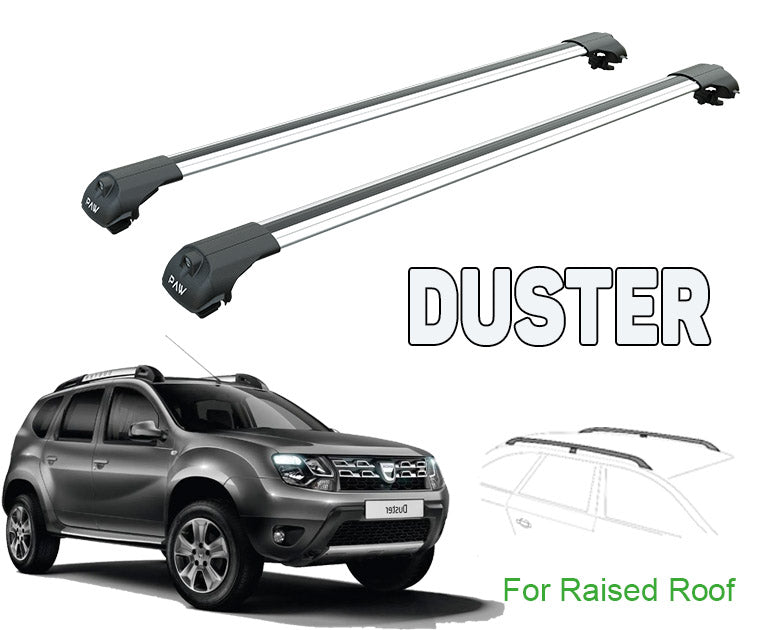 For Dacia Duster 2014-2017 Roof Rack System, Aluminium Cross Bar, Metal Bracket, Lockable, Silver