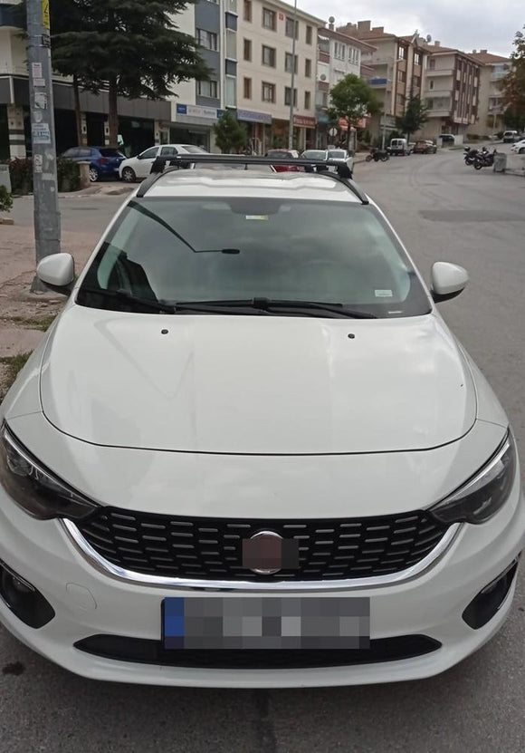 Für Fiat Egea &amp; Tipo 2015-Up Dachträgersystem, Aluminium-Querstange, Metallhalterung, abschließbar, Schwarz