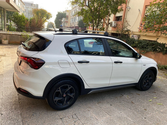 For Fiat Tipo Wagon 2015-2025 Roof Rack System, Aluminium Cross Bar, Lockable, Silver