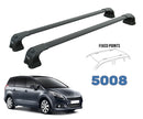 For Peugeot 5008 2010-2017 Aluminum Roof Rack System Carrier Cross Bars Black-2