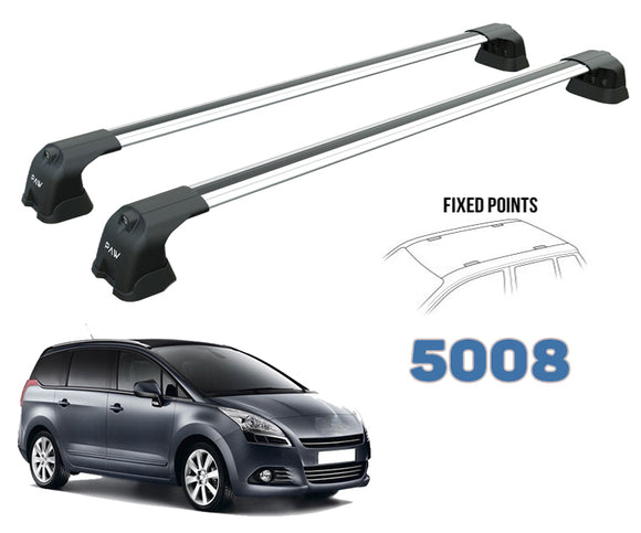 For Peugeot 5008 2010-2017 Aluminum Roof Rack System Carrier Cross Bars Silver
