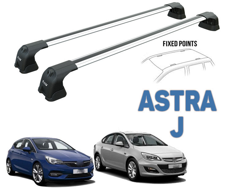 Für Opel &amp; Vauxhall Astra J 2010–2015, Dachträgersystem, Träger, Querträger, Aluminium, abschließbar, hochwertige Metallhalterung, silberfarben-1