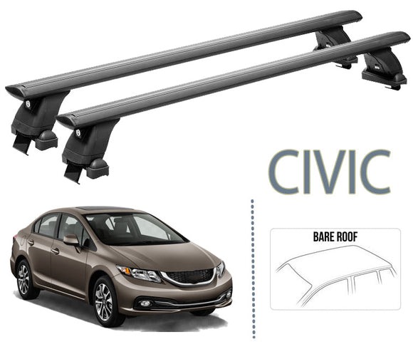 For Honda Civic Sedan 2005-2011 Roof Rack Cross Bars Normal Roof Alu Black