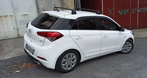 For Hyundai i20 2014-2020 Roof Rack Cross Bars Fix Point Alu Black