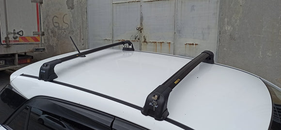 For Hyundai i20 2014-2020 Roof Rack Cross Bars Fix Point Alu Black