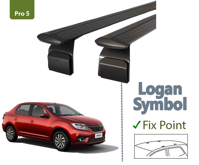 For Dacia Logan Sedan 2013-2020 Roof Rack System, Aluminium Cross Bar, Metal Bracket, Lockable, Black