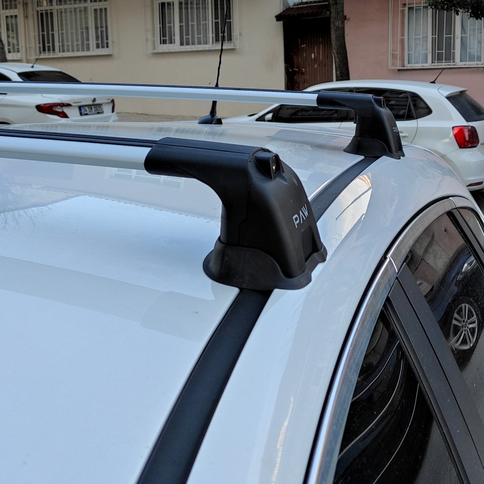 Für Opel &amp; Vauxhall Astra J 2010–2015, Dachträgersystem, Träger, Querträger, Aluminium, abschließbar, hochwertige Metallhalterung, silberfarben-6