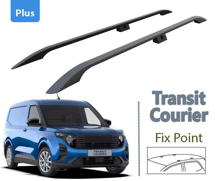 For Ford New Transit Courier Aluminium Roof Rails Black 2023- Up