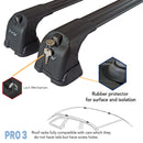 333. Kompatibel mit abschließbaren Aluminium-Dachträgern für Fahrzeuge mit Standarddach Toros Pro 3 Black-4