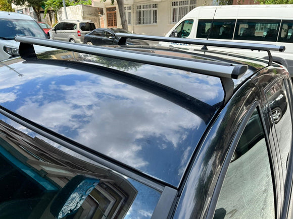 For Dacia Logan Sedan 2013-2020 Roof Rack System, Aluminium Cross Bar, Metal Bracket, Lockable, Black