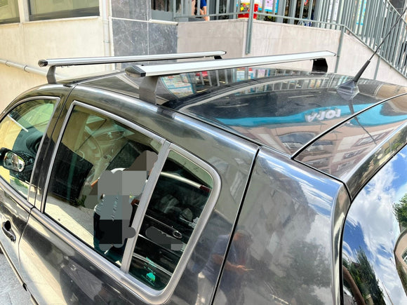 For Dacia Logan Sedan 2013-2020 Roof Rack System, Aluminium Cross Bar, Metal Bracket, Lockable, Black