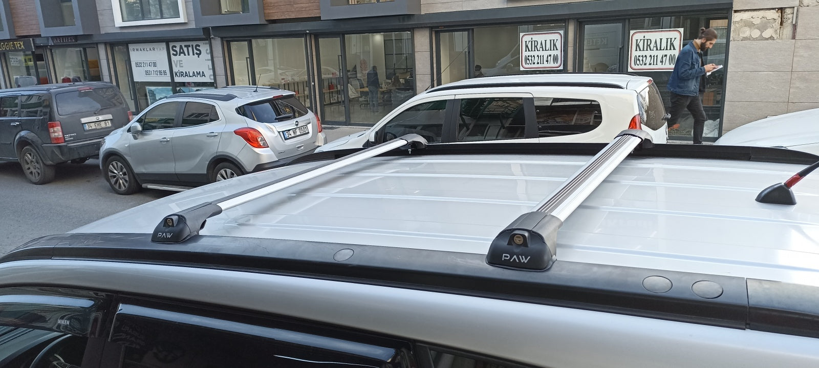 For Dacia Sandero Stepway 2013-Up Roof Rack System, Aluminium Cross Bar, Metal Bracket, Lockable, Silver-6