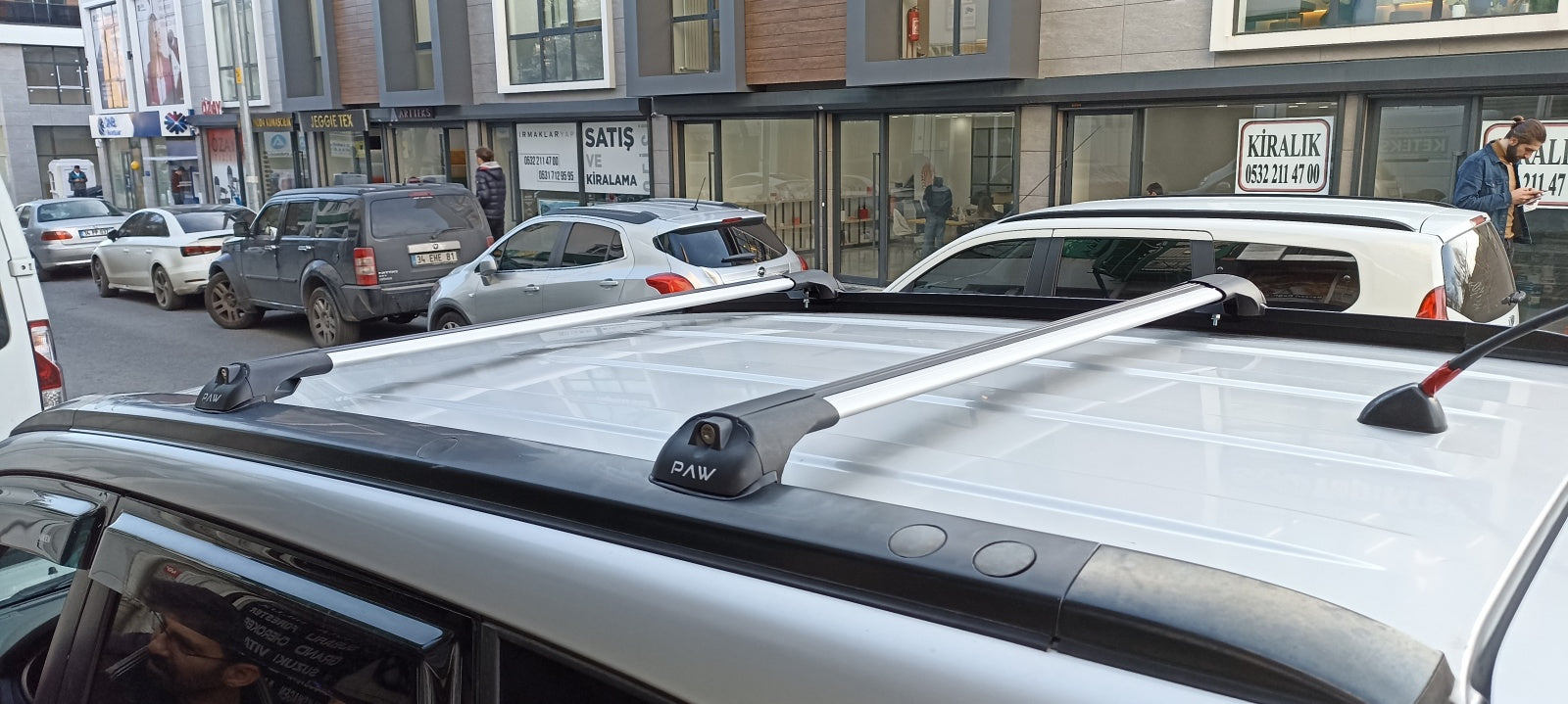 For Dacia Sandero Stepway 2013-Up Roof Rack System, Aluminium Cross Bar, Metal Bracket, Lockable, Silver-4